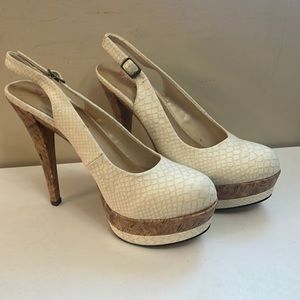 New JustFab Cream Heel - Size 10